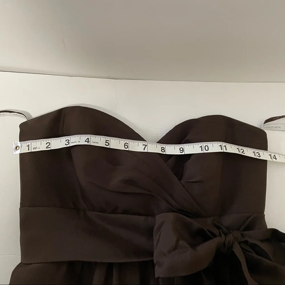 Jenny Yoo Brown Silk Shantung Strapless Dress Size 0‎